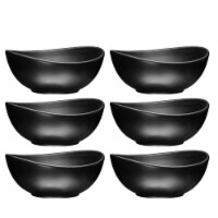 Bruntmor 26 Oz x6 Grey Square Ceramic Soup Bowl Set