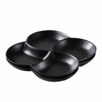 2-Pc Ceramic Christmas Serving Tray Set | 10x10in Appetizer Platter | Chafing Dish
