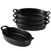 Bruntmor 8 x5 Oval Ceramic Deep Dish Pie Pan Set of 4, Teal