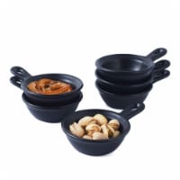 Bruntmor 6pc 1.7 Oz Black Dip Bowls Set - Porcelain Sushi, Sauce, BBQ, Chip & Dip