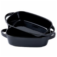 matte black white ceramic bakeware set