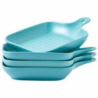 Bruntmor Light Blue 6.5 Square Set Of 4 Porcelain Serving Plates