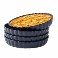 Bruntmor 10  White Pie Pan Set of 4 - Porcelain Ceramic, Oven & Dishwasher Safe