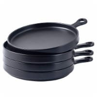 Bruntmor 8 Ceramic Appetizer Plates | Set of 4, Black | Serving Platter