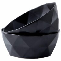 Bruntmor 60 Oz x2 Black Geometric Ceramic Soup Bowl Set
