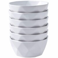 Bruntmor 60 Oz White Geometric Ceramic Soup Bowl Set x2