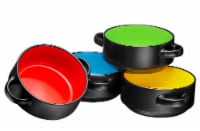 Bruntmor 24 Oz x 4 French Onion Soup Crocks, Black/Multi Color
