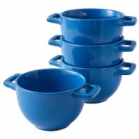 Bruntmor Blue 24 Oz x 4 French Onion Soup Crocks with Handles