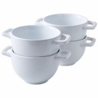 Bruntmor 24 Oz x 4 Soup Mugs White - French Onion Soup Bowls W/ Handles & Lids