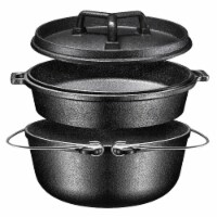 Bruntmor Pre-Seasoned 7pc Cast Iron Cookware Set w/Multi Cooker, Grill Pan, Dutch Oven
