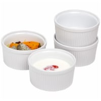 Bruntmor 12 Oz White Ramekins Set of 4, Perfect Baking Dishes for Oven