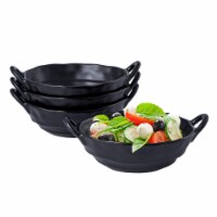 Bruntmor Black Ceramic Pie Pan 20 Oz x 4 - for Baking, Apple Pie, Quiche, etc