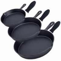 Bruntmor Black 6 , 7.5 , 10 Pre-seasoned Cast Iron Frying Pan Set
