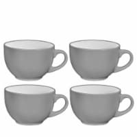 Bruntmor Gray 24 Oz Coffee Mugs Set of 4, Tea, Soup & Cereal Crocks