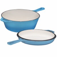 Bruntmor 5 Qt Black 2-in-1 Pre-Seasoned Cast Iron Dutch Oven