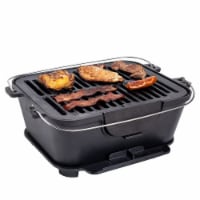 Bruntmor BBQ Grill, Heavy Duty Pre-Seasoned Cast Iron, 14 x12