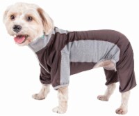 Pet Life Active Warm-Pup Heathered Performance 4-Way Stretch Two-Toned Full Body Warm Up