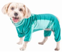 Pet Life Active Warm-Pup Heathered Performance 4-Way Stretch Two-Toned Full Body Warm Up