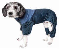 Pet Life Active Embarker Heathered Performance 4-Way Stretch Two-Toned Full Body Warm Up