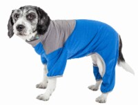 Pet Life Active Embarker Heathered Performance 4-Way Stretch Two-Toned Full Body Warm Up