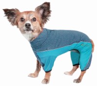 Pet Life Active Chase Pacer Heathered Performance 4-Way Stretch Two-Toned Full Body Warm Up