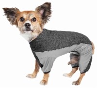 Pet Life Active Chase Pacer Heathered Performance 4-Way Stretch Two-Toned Full Body Warm Up