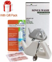 Natural Solution Ceramic Neti Pot & Nasal Inhaler with Himalayan Pink Salt, 2 Gift Set