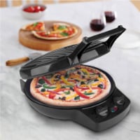Courant 12 Inch Electronic Pizza Maker in Black with Temperature Control and Timer