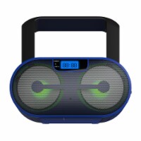Riptunes CD Player Bluetooth Boombox AM/FM Portable Radio, MP3/CD, USB, mSD, Aux, Blue