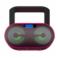 Riptunes CD Player Bluetooth Boombox AM/FM Portable Radio, MP3/CD, USB, mSD, Aux, Pink