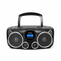 Stereo Boombox + Wireless audio streaming, MP3/CD, USB/SD - Black