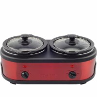 Courant 3.2 QT (1.6-QT Each Pot) Double Slow Cooker - Red
