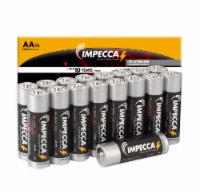 Impecca Alkaline AA Platinum Batteries 16-Pack, Long Lasting Shelf Life