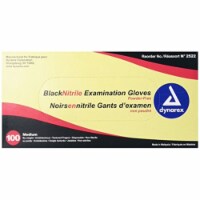 Dynarex Nitrile Exam Gloves, Black, Medium, 100 Count (Pack Of 10)