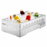 Rosseto SM112 7 in. Iris Multi-Chef Chafing Base, Stamped Brushed Stainless Steel & Acrylic T