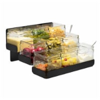 Rosseto SM328 Condiments Station 3 Levels 9 Glass Jars Holder, Black Matte - 12.6 x 12.4 x 6.