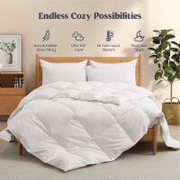 Premium All Seasons White Goose Feather Fiber and Down Comforter White Twin