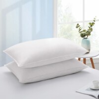 2 Pack White Goose Down and Feather Pillows for Side and Back Sleepers