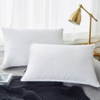 Puredown Luxury White Goose Down Pillows Set Of 2 Cotton Soft Medium Firm White King King Foods Co