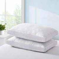 Quilted Gusseted Goose Feather Down Pillow Set of 2