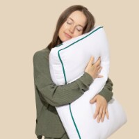 Downcle Adjustable Goose Feather and Down Bed Pillow with GRS Recycled Materials, Single-Pack
