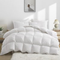 90% White Down Comforter 800 Fill Power Cotton Cover Baffle Box Made in Germany