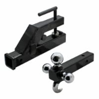 Extreme Max 5001.1376 Clamp-On Tractor Bucket Receiver Adapter & Tri-Ball Hitch with Tow Hook