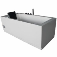 Eago AM154ETL-R5 5 ft. Acrylic White Rectangular Whirlpool Bathtub with Fixtures - Right