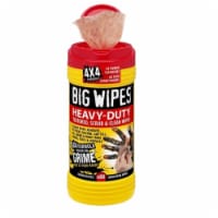 Big Wipes BW-6002 0046 Heavy Duty Cleaning Wipe, Red - 80 Count - 8 per Case