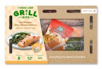 Home Chef Grill Kit Red Pepper Jelly-Glazed Salmon With Crispy Onion Asparagus Perspective: Main