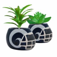 NFL Los Angeles Rams Team Pride Mini Faux Succulents in Ceramic Helmet Planters