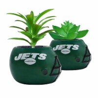NFL New York Jets Team Pride Mini Faux Succulents in Ceramic Helmet Planters