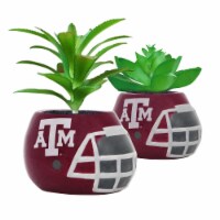 Texas A&M Aggies Team Pride Mini Faux Succulents in Ceramic Helmet Planters