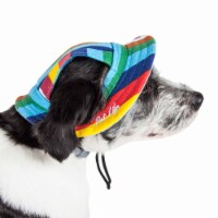 Pet Life Colorfur Uv Protectant Adjustable Fashion Canopy Brimmed Dog Hat Cap